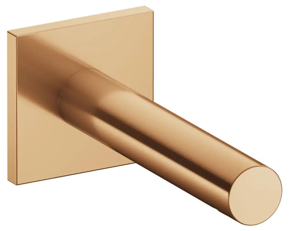 Wandmontierter Wanneneinlauf in edlem Design von Keuco, runder Auslauf in Bronze mit quadratischer Wandplatte. Ideal für Badezimmerinstallationen.